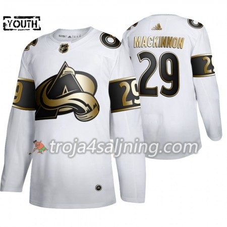 Colorado Avalanche tröja Nathan MacKinnon 29 2019-2020 Adidas Golden Edition Vit Authentic - NHL Tröjor Barn